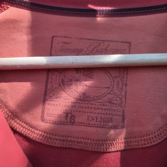 Tommy Bahama Burnt Orange 100%‎ Cotton Mens Quarter-Zip Pullover - Picture 5 of 7